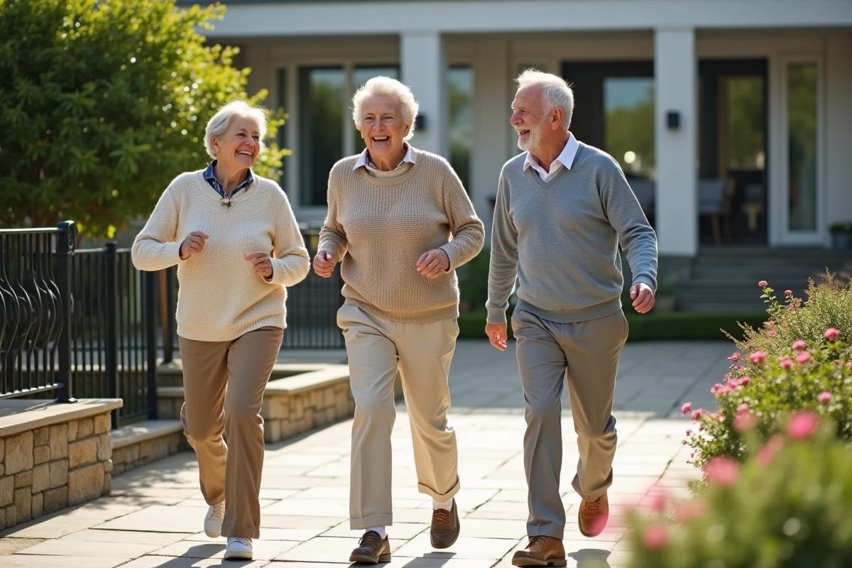 Groupe de seniors faisant de l