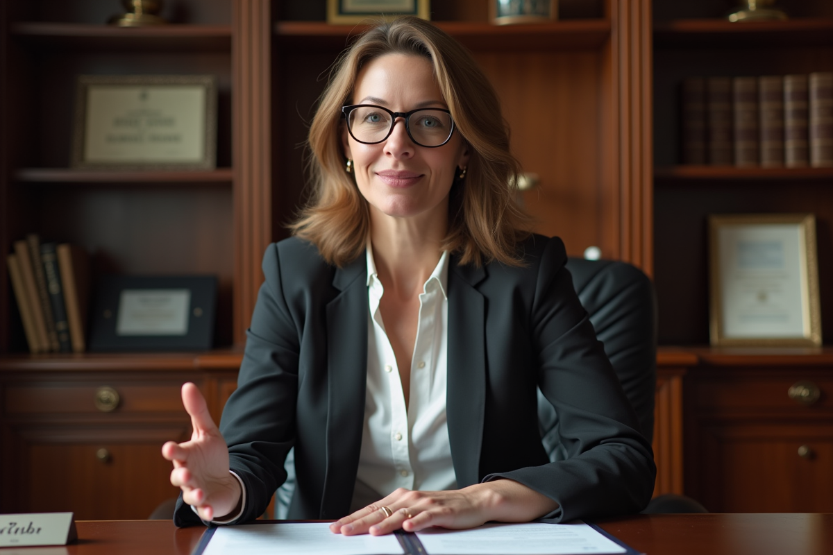 Notaire professionnel discutant avec un client dans son bureau