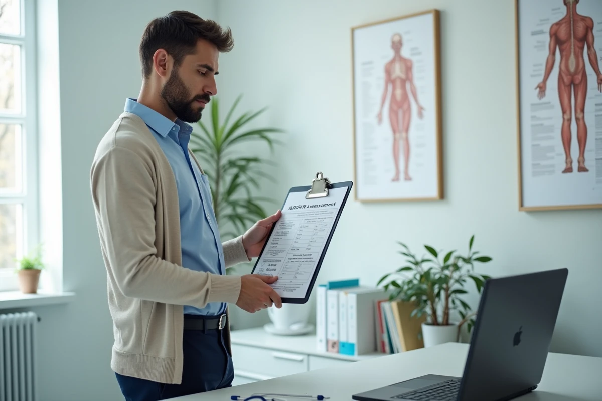 Médecin examine un graphique d